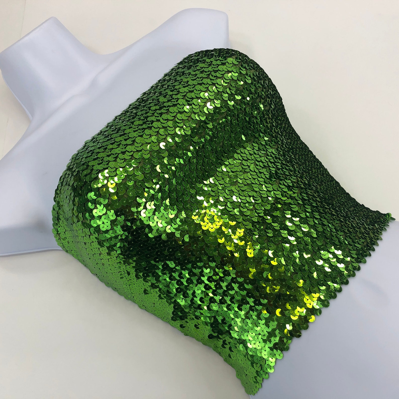 Lime Green Sequin Strapless Tube Top Etsy