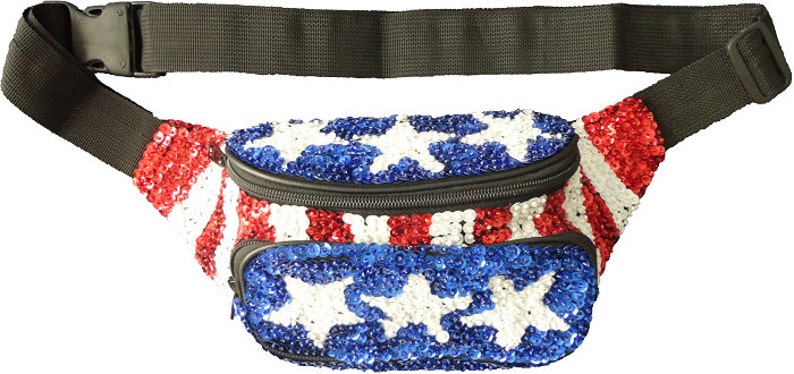 red sequin fanny pack