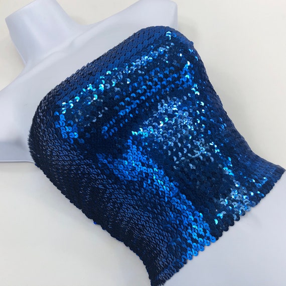 Royal Blue Sequin Strapless Tube Top - Etsy Royal Blue Sequin Strapless Tube Top - Etsy