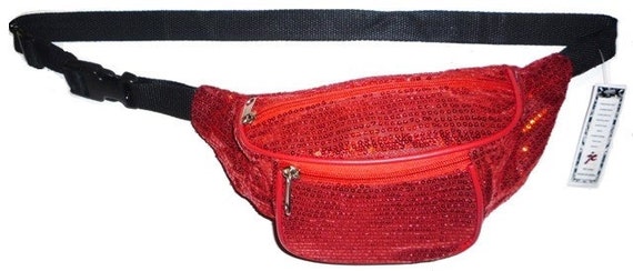 red sequin fanny pack