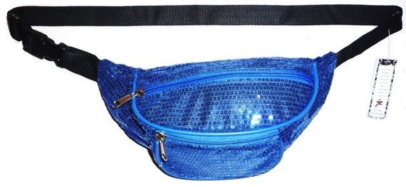 Blue Sequin Fabric Fanny Pack - image 1