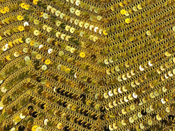 Gold Sequin Shrug - Cropped Sequin Bolero - Vinta… - image 5