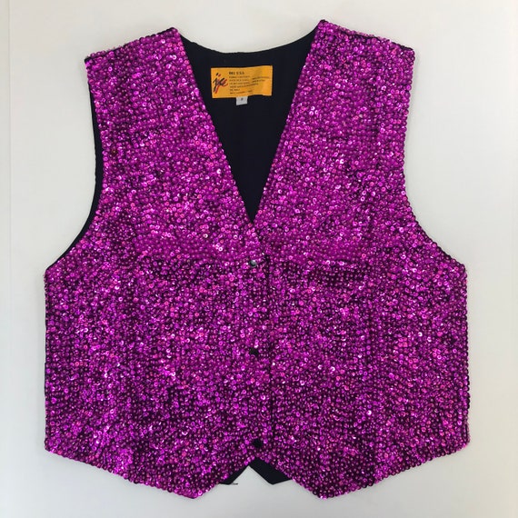 Fuchsia Sequin Vest Gem