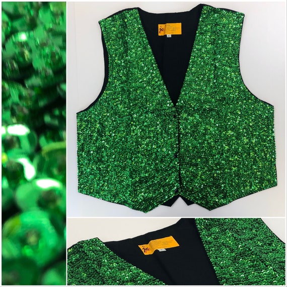 Lime Green Sequin Vest