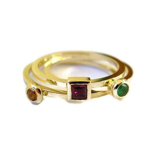 Edelstein Stapelringe Set, 14k Gold, Goldringe für Frau, 3er Set Ringe, Geschenk für Frauen, Goldschmuck
