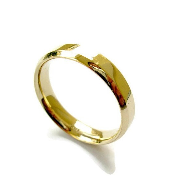 Wedding Band, Classic Wedding Ring, 14k Yellow Gold Ring, 5mm Wide, Smooth