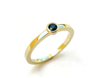 Sapphire Ring, September Birthstone Ring, Gold Ring for Woman, Solitaire, Gemstone Gold Ring, Birthstone Jewelry, Small, for her