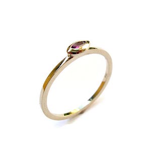 Ruby Ring, Solid Gold Ring, July Birthstone Ring, Stackable Ring, Red  Gemstone, Marquise Ring, for her