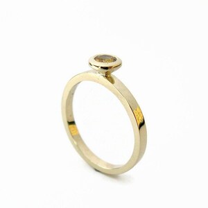 Yellow Sapphire Ring, Minimalist Gold Ring, Ring for Woman, Bezel, Yellow Sapphire Jewelry