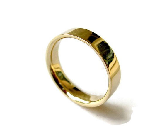 Pure Plain Gold Rings 24K Yellow Gold Wedding Bands for Men - Couple-Rings .com