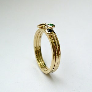 Thin Gold Stacking Rings Set Ruby Sapphire Emerald Gemstone Rings for Women image 3