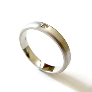 Diamond White Gold Ring, 18k White Gold  Ring with Diamond,  Diamond Band, Classic Diamond Ring