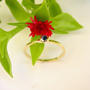 Thin Gold Stacking Rings Set Ruby Sapphire Emerald Gemstone Rings for Women image 9
