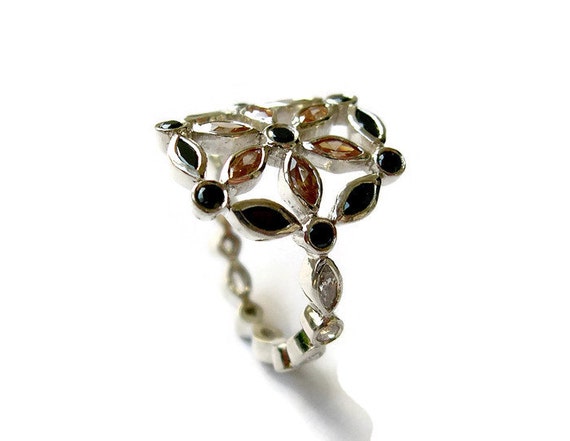 Flower of Life Ring, Statement 925 Sterling Ring, Cocktail Silver Ring, kabbalah Ring