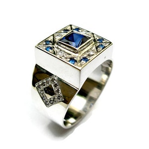 Geometric Ring,  Square Ring, Statement Ring, Sterling Silver Ring, Geometric Jewelry, for her