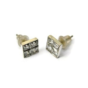 Stud Earrings, Square post Earrings, Sterling Silver Earrings, Geometric, Small