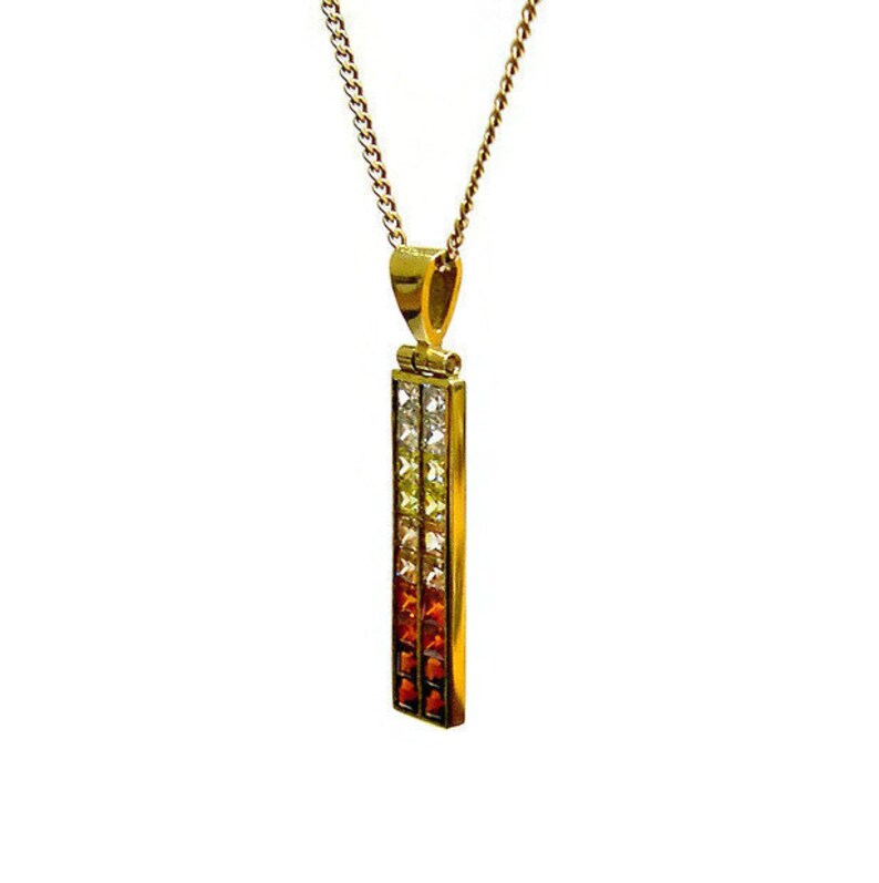 Gold Bar Pendant, Rectangle Pendant, 14k Solid Gold Pendant, Geometric