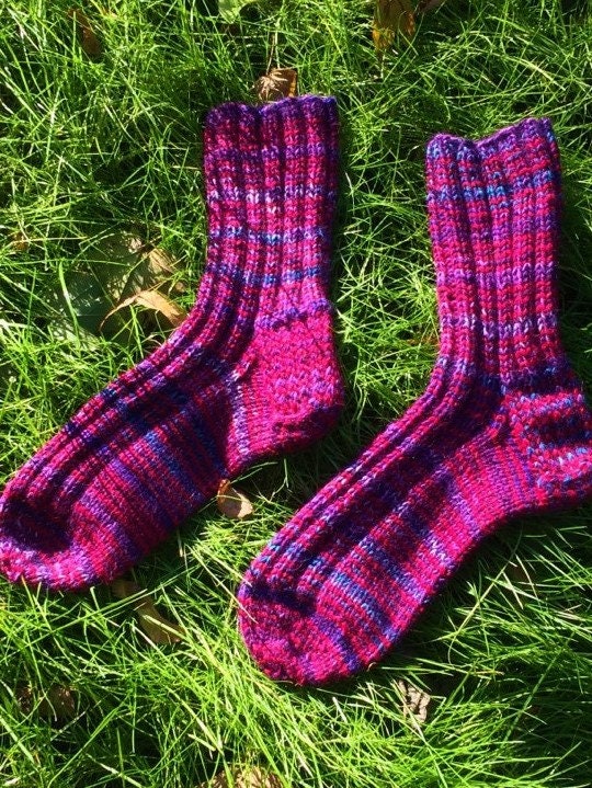 Wool Socks Hand Knitted Size EU 40 41 UK 7.5 8 US 8 Winter - Etsy