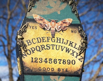 Smaller Ouija Board with Death's-Head Hawkmoth Coffin Hand Made Trinket Stash Jewelry Keepsake Box