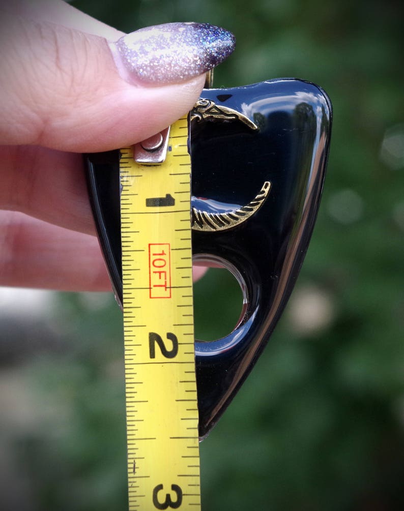 Black Resin Unisex Planchette With Bronze Moon Hand Made Necklace