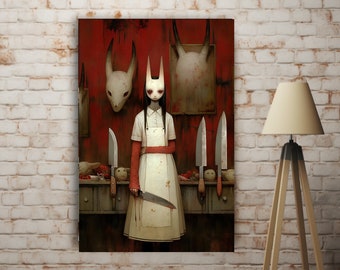 Creepy Art Prints & Canvas, Spooky Art, Macabre Art, Nightmares, Gothic Art, Dark Art, knife Art, Demonic Art