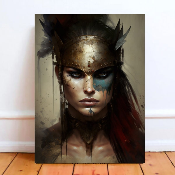 Warrior Woman Art Print & Canvas, strong women, feminism, divine feminine, female warrior, Fantasy Art.