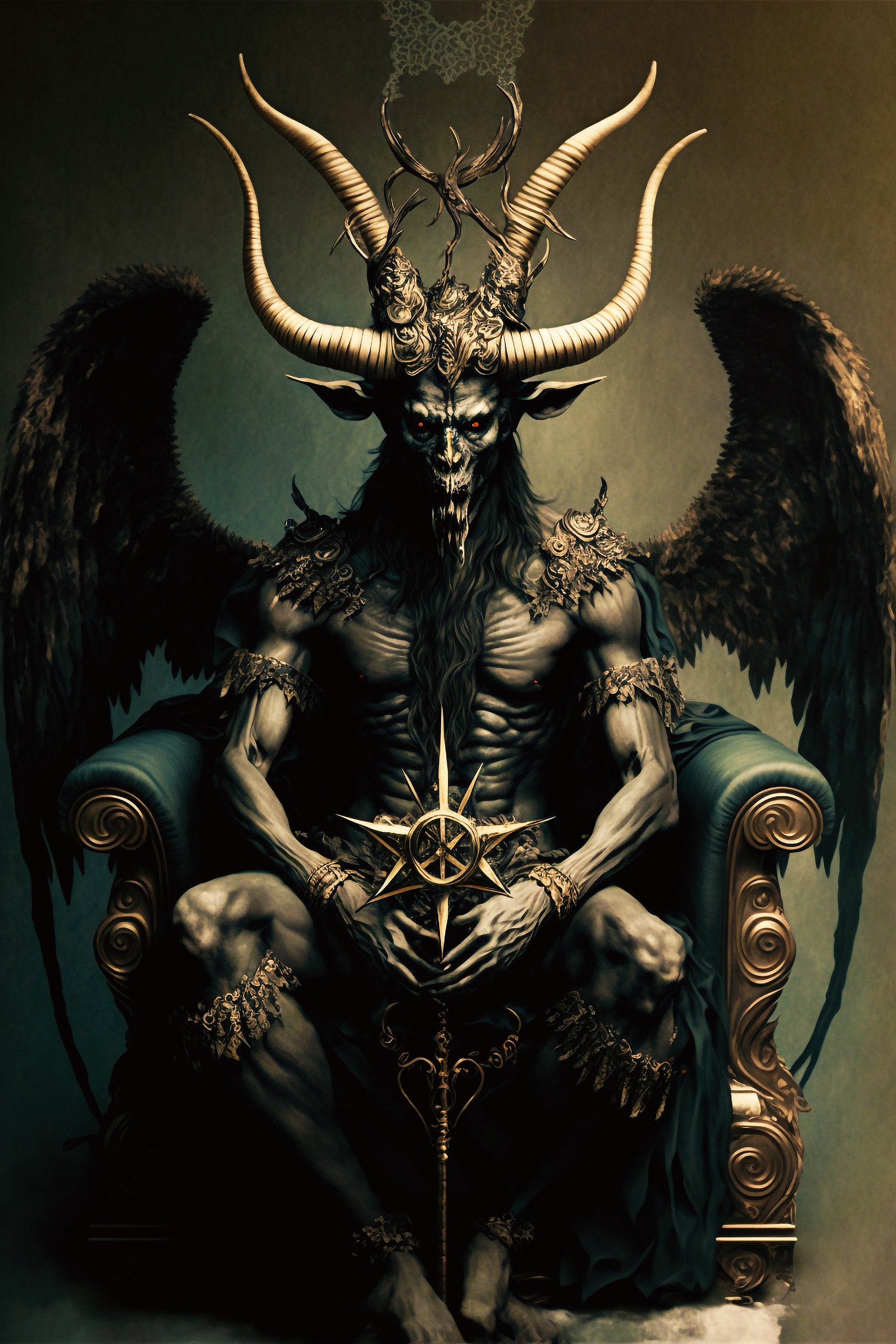 Baphomet Art Prints Mouse Mats Pagan Art Occult Folklore 