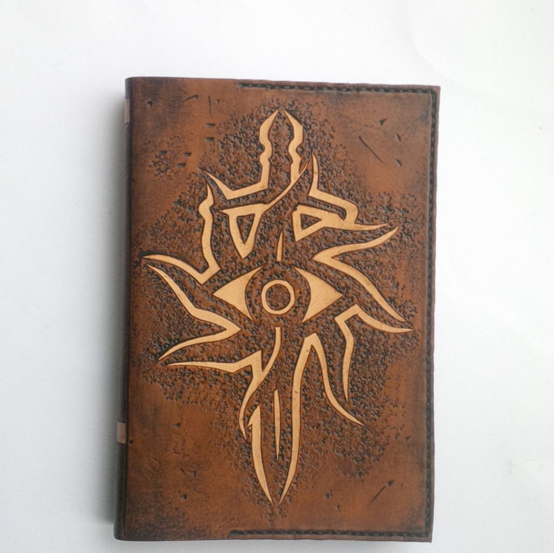 Handmade carved leather Dragon Age Inquisition A6 Notebook cover image 2
