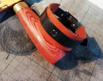 Custom Handmade Leather wristband / cuff single buckle