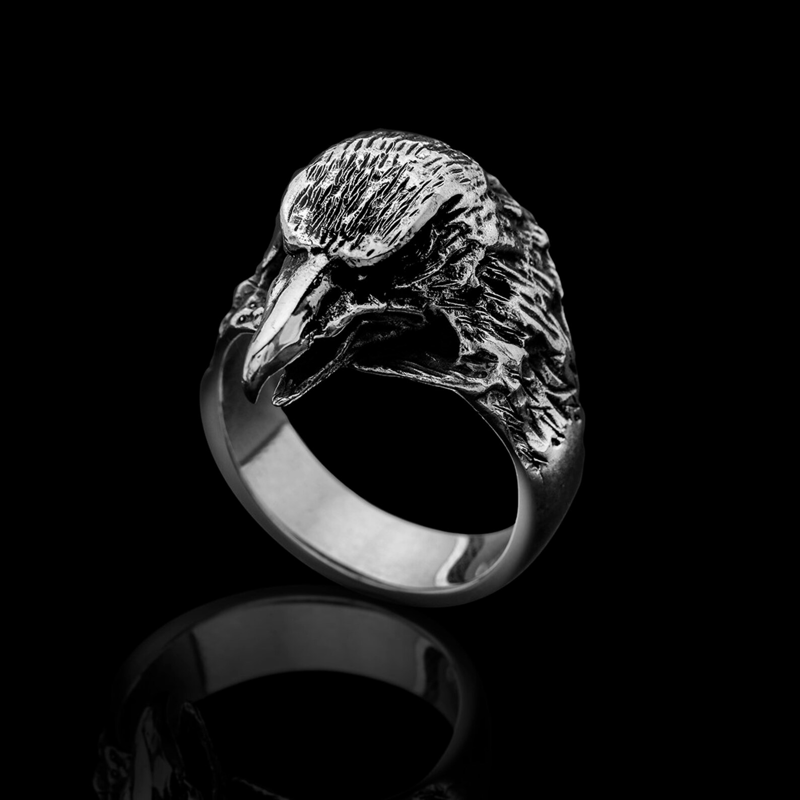 Sterling Silver Eagle Ringviking Eagle Ringeagle Head Etsy