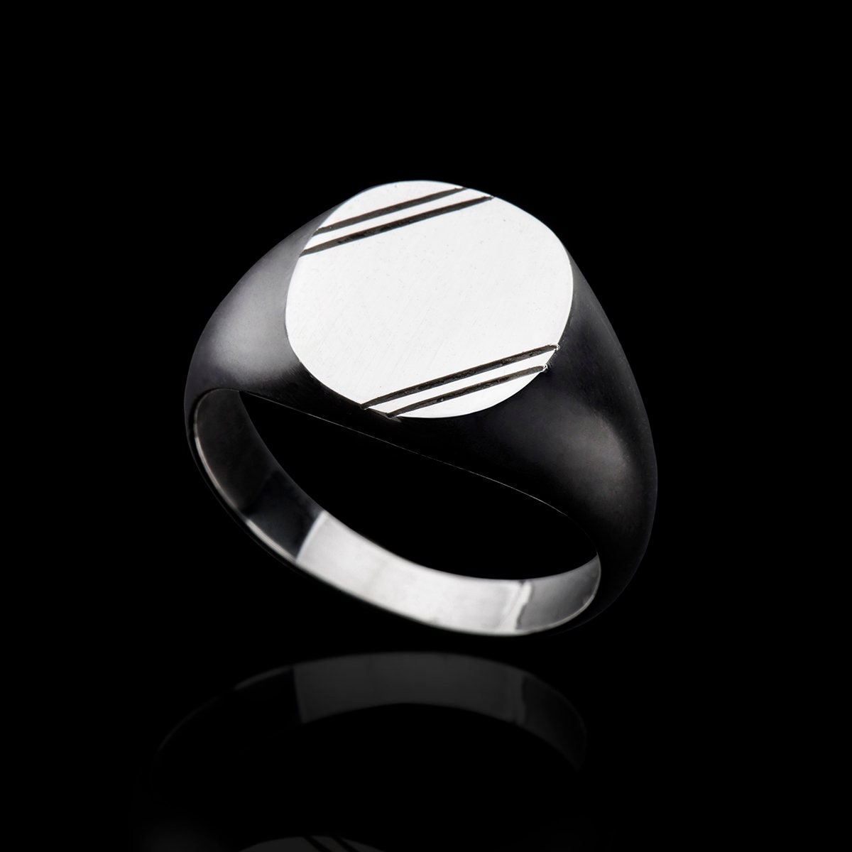 Silver Oval Pinky Ring-- 925 Sterling Silver--minimalist