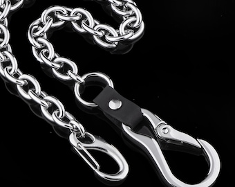 Leather Wallet Chain: American Made, Oval Clip, Men's Accessory - Etsy