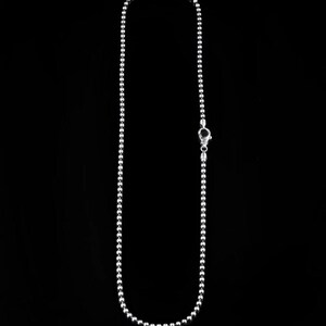 Sterling Silber Kugelkette: Unisex Biker Schmuck, 4 mm Perlen