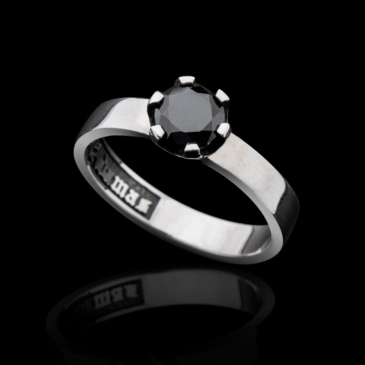 black gem ring