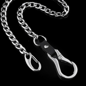 Old-School Panzer Stainless Steel Links Wallet Chain--Stylish Accessory for Secure Carrying Leash--Keychain--Lobster Clasps--A Perfect Gift