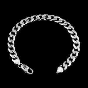 Bracelet à maillons cubains en argent sterling mat - Mr. Smith - Unisexe
