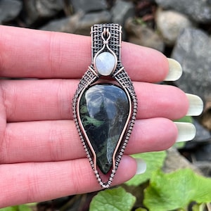 Kambaba Jasper & Moonstone Pendant