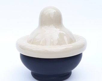 Condom bowl "We have to stay outside", ceramic, ceramic bowl, bowl, jewelry box, erotic art, surreal eroticism