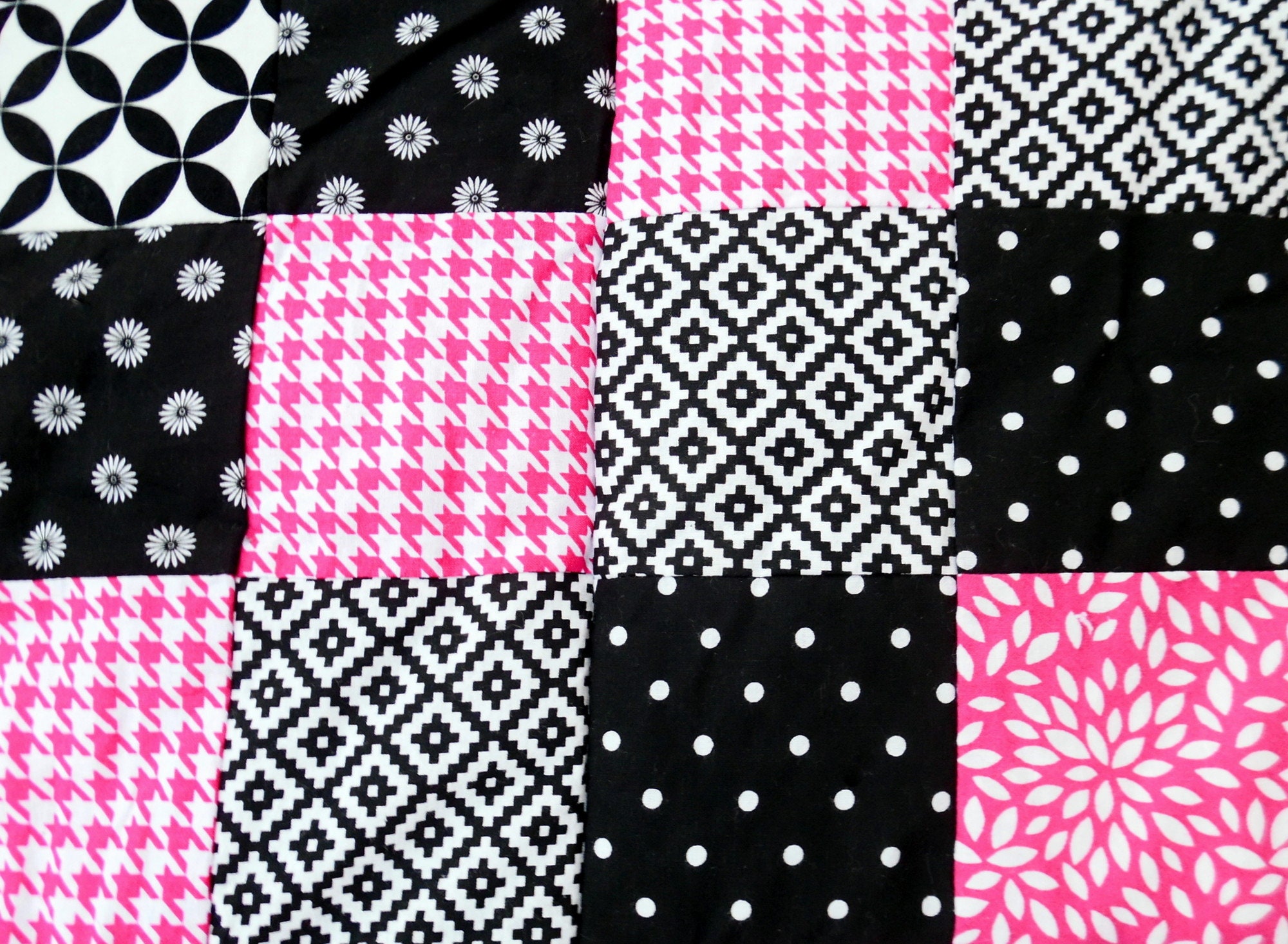 HOT PINK GIRL Manta de edredón extra grueso-negro blanco | Etsy