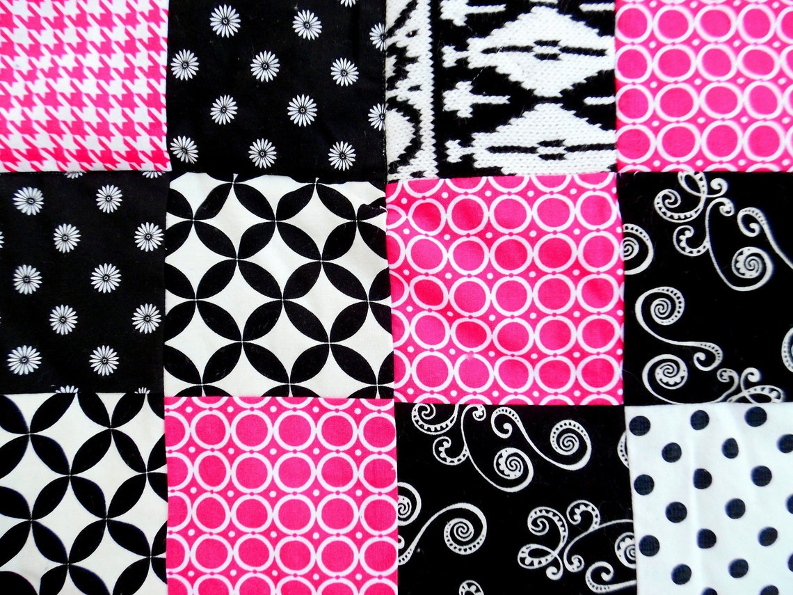 HOT PINK GIRL Manta de edredón extra grueso-negro blanco | Etsy