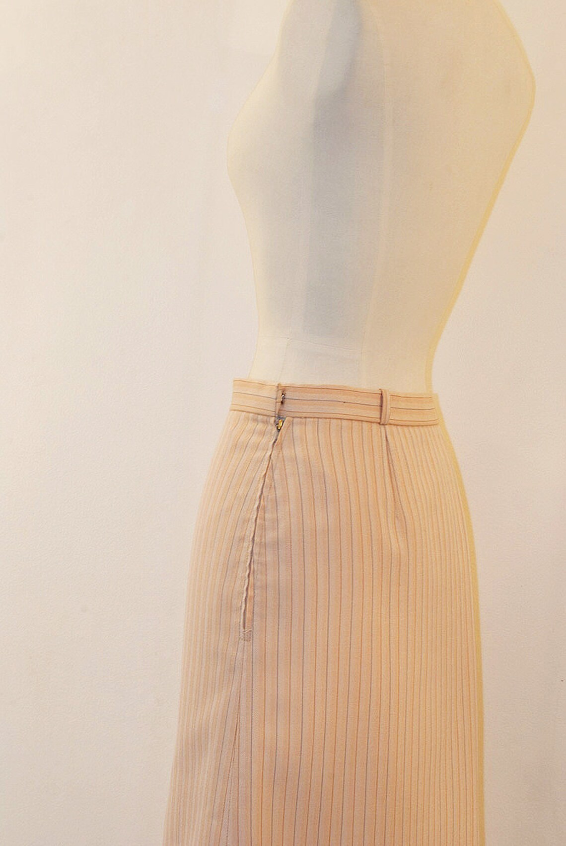 80s Salmon Herringbone Skirt Etsy