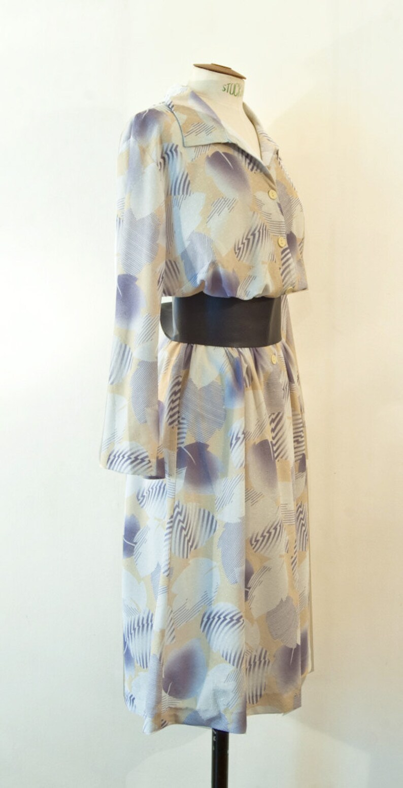 Grey Yellow Graphic Print Dress Etsy