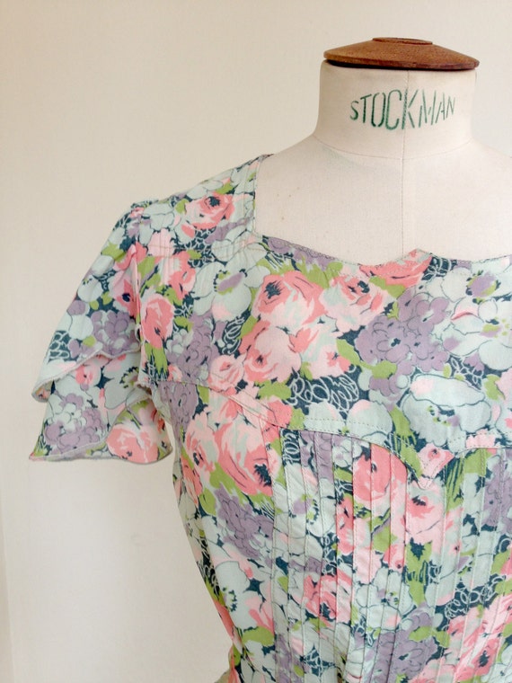 30s cut floral dress