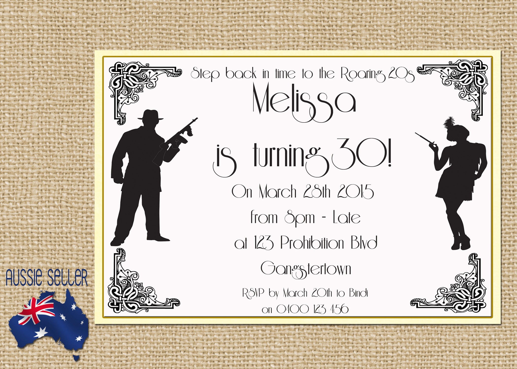 Roaring 20s Printable Invitation Great Gatsby Party | Etsy