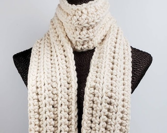 Chunky Wool Blend Crochet Winter Scarf - Pink - Etsy