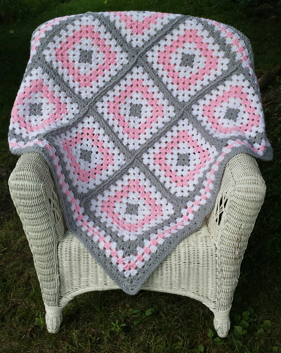 ラグ・カーペット US vintage granny blanket US vintage Granny Blanket Zigzag ラグ・カーペット