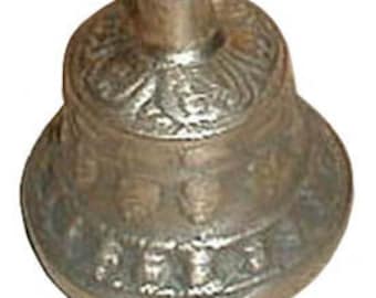 Tibet Bell , Tibetan Bell 6 inch Beautiful sound handmade in Nepal with small prayer flag bonus