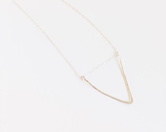 V-Shaped Layering Necklace, 14K Gold-Filled, Sterling Silver, Delicate Necklace, Everyday Necklace, Simple Necklace