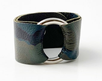 Ring of Hope Camo Leather Cuff Bracelet