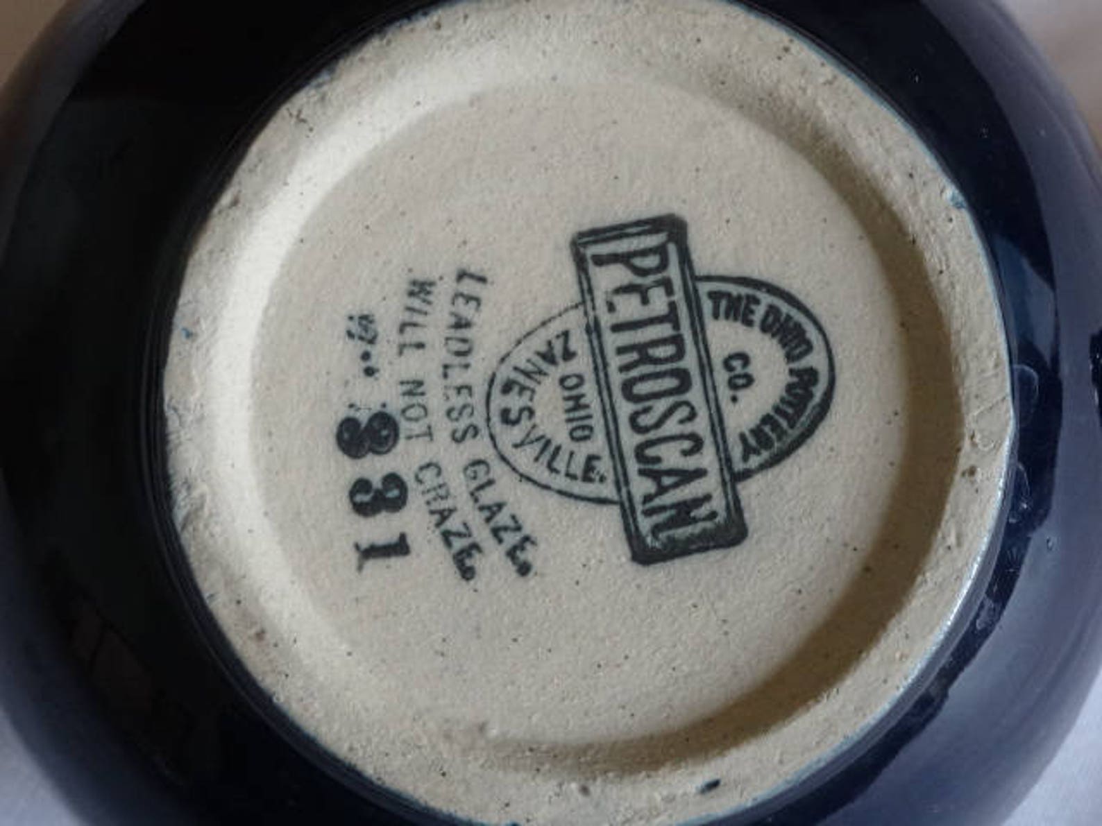 The Ohio Pottery Co. Petroscan Zanesville Vintage Royal Blue Etsy